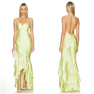 Lovers and Friends Cleo Gown in Melon Green Size XS